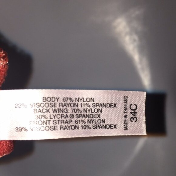 Victoria’s Secret Red Floral Lace Bra Size 34C - Picture 7 of 13